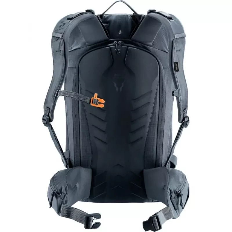 Mochila DEUTER Freerider Pro 34+ — mochila técnica para freeride e esqui de montanha, 34 L, preta, suporte para capacete, cinto de cintura