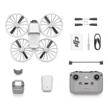 Drone DJI Flip com 4 rotores, câmara de 48 MP, vídeo 3840×2160, bateria 3110 mAh, preto/branco