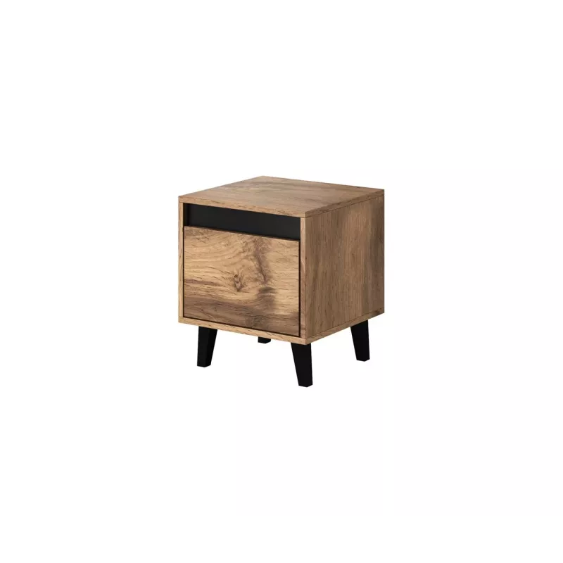 Cama Meble NORD mesa de cabeceira, conjunto de 2 unidades, 40×38×45 cm, carvalho Wotan/antracite