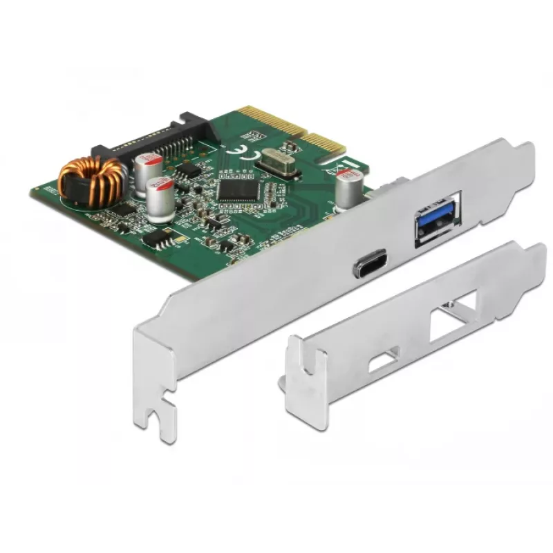 DeLOCK 90299 Placa PCIe x4, 1x USB Type-C + 1x USB Type-A, USB 3.2 Gen 2 (10 Gbps)
