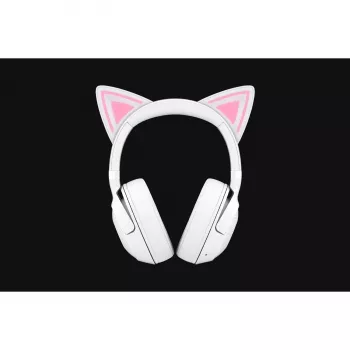 Headset gaming sem fios Razer Kraken Kitty V2 BT branco com Bluetooth, THX Spatial Audio, iluminação RGB