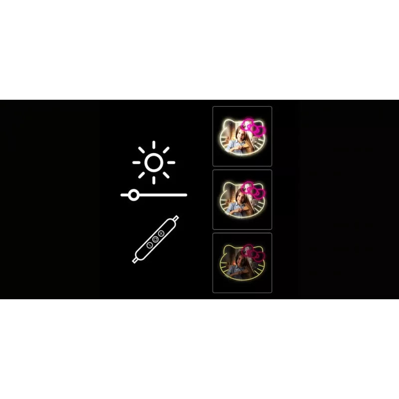 Luz de espelho LED Neon MANTA MASNL129WH — gato com laço, destaque neon decorativo