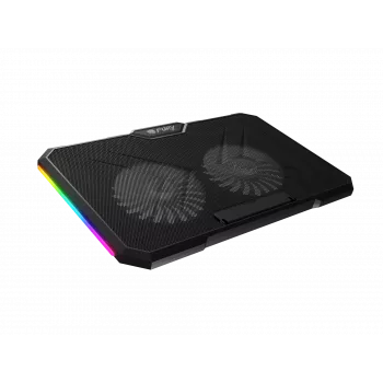Base de arrefecimento para portátil FURY GUNBAI G3 14,1–17,3 polegadas com 2 ventoinhas, iluminação RGB, 2× USB
