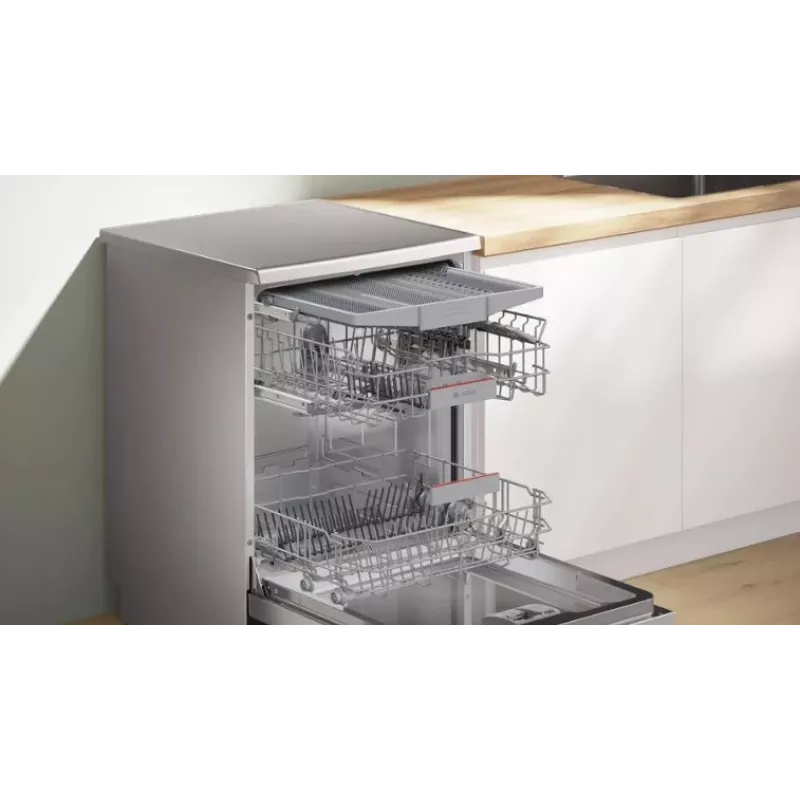 Bosch SMS4EVI04E máquina de lavar loiça de instalação livre, 13 conjuntos, 46 dB, classe energética D, Home Connect, 60x60x84,5 cm, aço