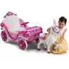 Carruagem elétrica Disney Princesas com cavalo Huffy 6 V rosa