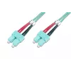 DIGITUS Professional - cabo de patch - SC multimodo (M) a SC multimodo (M) - 2 m - fibra ótica - 50/125 micrómetros - OM3 - isento de halogéneos - água-marinha