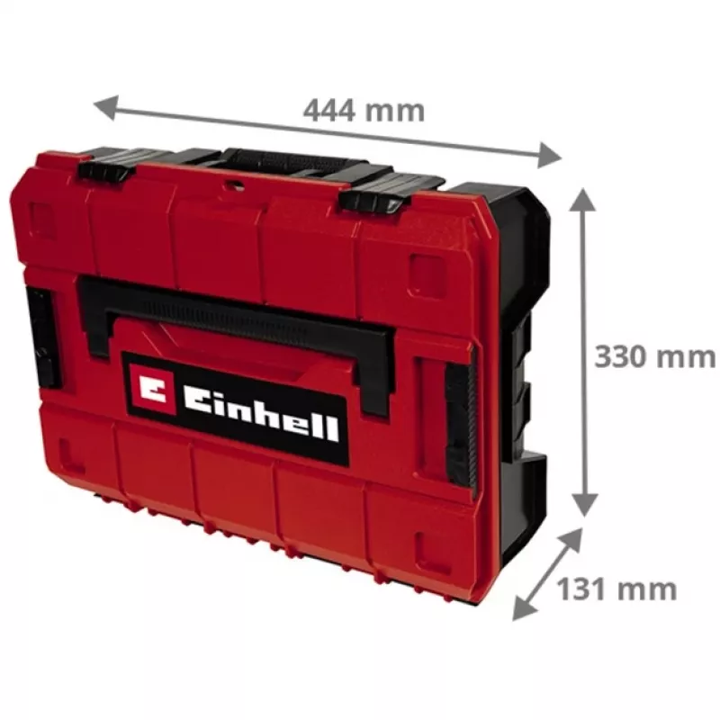 Einhell 4540019 E-Case S-F mala de sistema com espuma em grelha, resistente a salpicos, polipropileno, capacidade de carga 25 kg, preta/vermelha