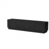 Móvel de TV cama meble LIVERTI 2000x420x480 mm, tampo de aglomerado preto, moldura preta