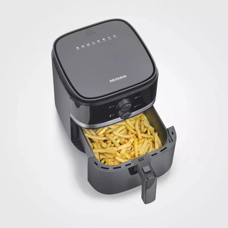 Fritadeira de ar quente Severin FR 2452 4,3 L 1500 W Preto Prateado