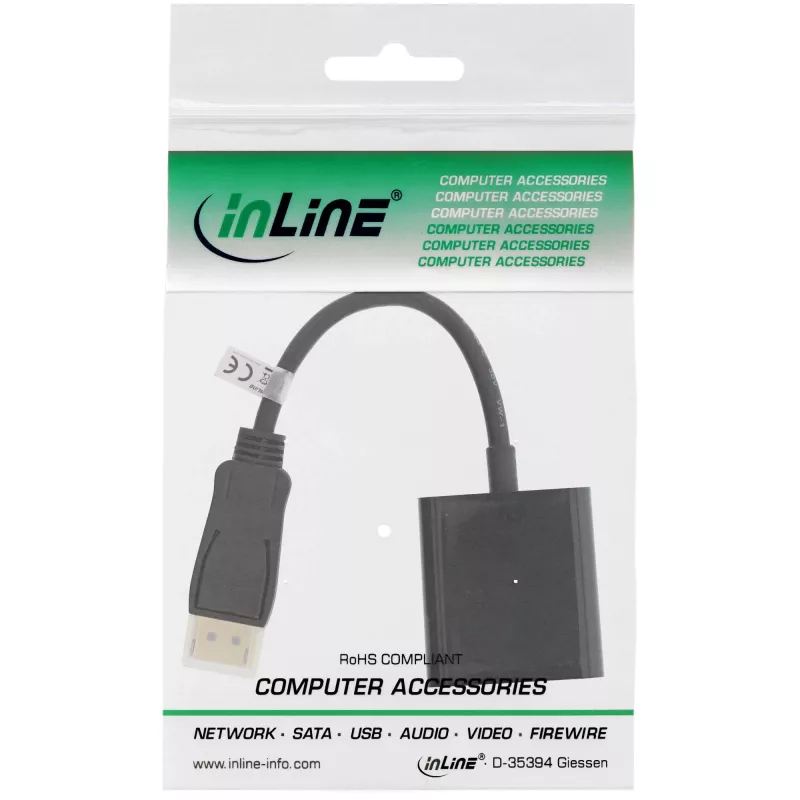 Adaptador de cabo de vídeo Microconnect DPDVID 0,15 m DisplayPort DVI-D preto