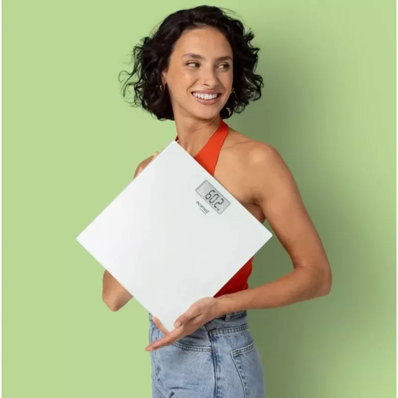 Ecomed by Medisana PS-72E Balança de Banho – 150 kg, Plataforma de Vidro, Branco
