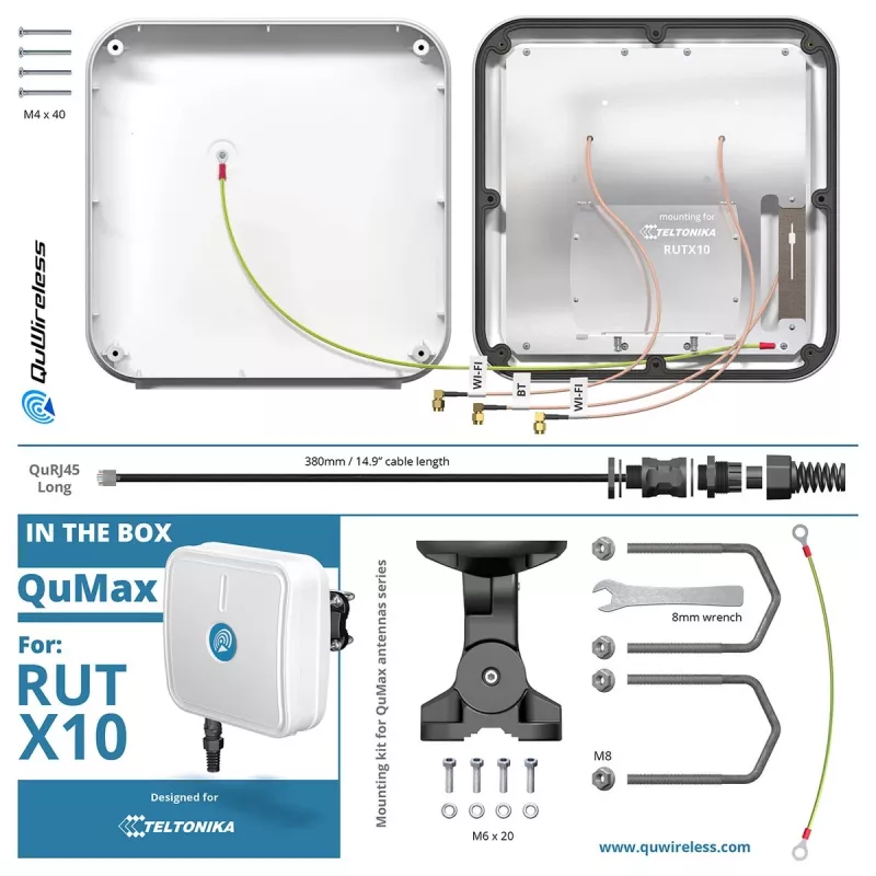 Acessório para router QuWireless QuMax para RUTX10 AX10M – módulo de antena externa para Teltonika RUTX10