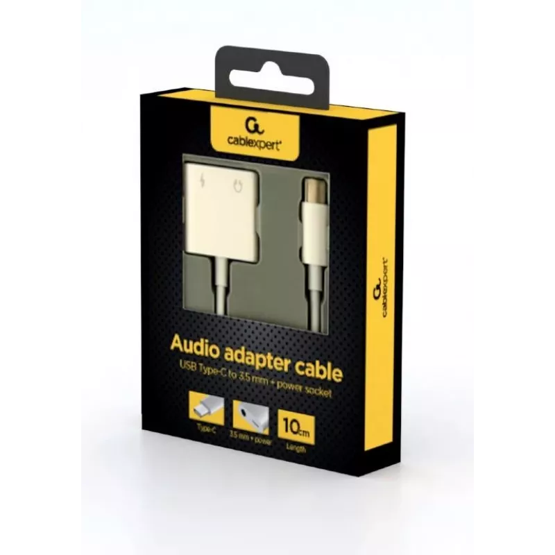 Adaptador de cabo Gembird A-CM-3.5FP-01 — CDLA USB Type-C para 4 pinos 3,5 mm
