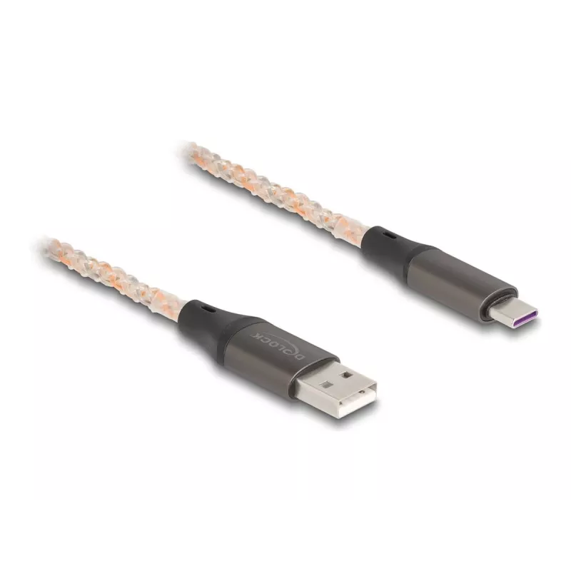 Cabo USB 2.0 DeLOCK Type-A para USB Type-C RGB 1m