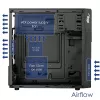 Akyga AK19BK caixa de PC micro-torre, Micro-ATX / Mini-ITX, USB-C + USB 3.0 + 2x USB 2.0, sem fonte de alimentação, preto