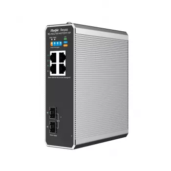 Switch de rede gerido L2 RUIJIE RG-NIS2100-4GT2SFP-HP — 4× Gigabit RJ45, 2× SFP, PoE++ (180 W), montagem em rack/parede/DIN