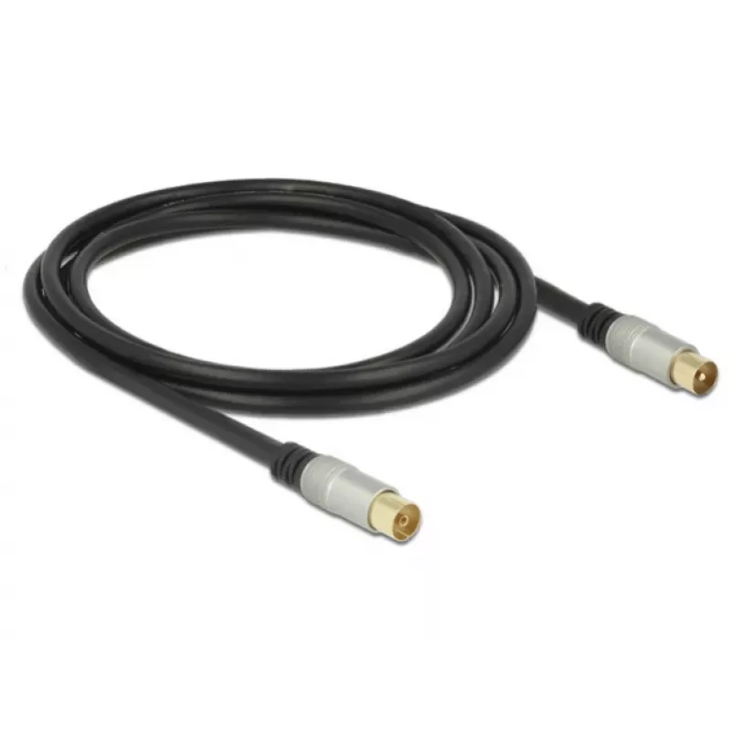 Cabo coaxial RG-6/U DeLOCK 88946 2 m IEC Preto