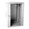 Armário de rede de parede 19 rack 18U 600x600, porta de vidro, cinzento, dividido, dobrado, 60kg
