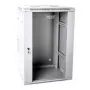Armário de rede de parede 19 rack 18U 600x600, porta de vidro, cinzento, dividido, dobrado, 60kg