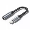 Adaptador de áudio Vention Lightning para 3,5 mm BMBHA, adaptador com fios Lightning para 3,5 mm com cabo de 0,1 m, cinzento