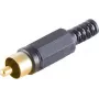 Ficha RCA ShiverPeaks 51400-SG — caixa preta, contactos banhados a ouro
