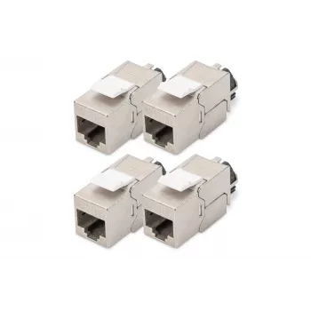 Módulo Keystone Digitus Cat. 6A blindado 4 unid. Prateado RJ-45