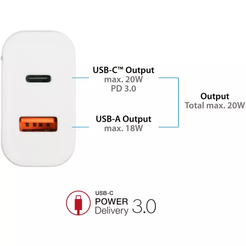 Carregador Alcasa PCA-W003W para dispositivos móveis branco (PCA-W003W)