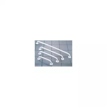 Barra de apoio de segurança para casa de banho Mobilex 80 cm suporte metálico, branco, 22 mm de diâmetro, montagem na parede, carga máxima 120 kg