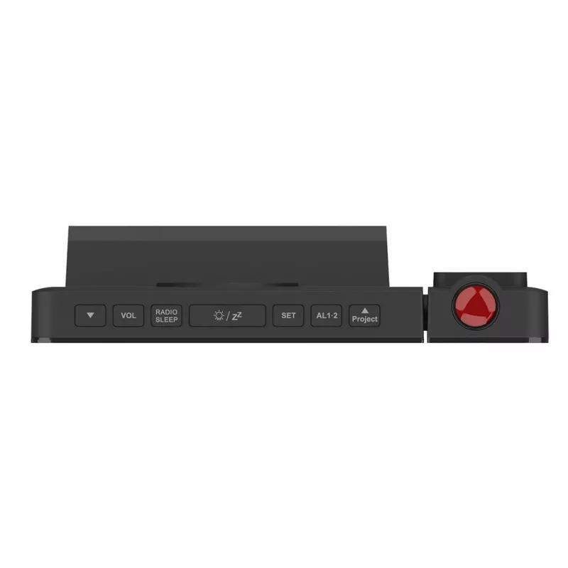 Rádio-relógio LED digital GreenBlue GB172 com sintonizador FM, projetor, termómetro, alimentação USB 5V e CR2032