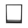 StarTech.com rack de servidor de secretária 2-Post 12U Heavy-Duty, pequena estrutura de rack de computador aberta de 19 polegadas, rack de rede compacto para equipamento AV/estúdio/dados/IT, em conformidade TAA – rack de dois postes autónomo para casa/escritório