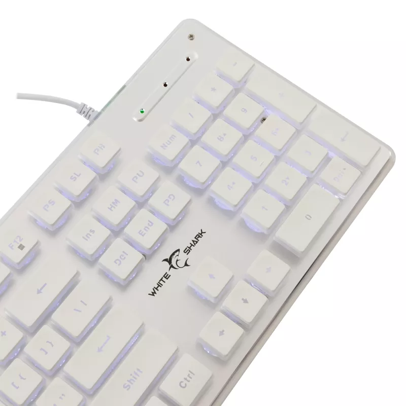 Teclado mecânico gaming White Shark TACHI-W-US — layout compacto TACHI White