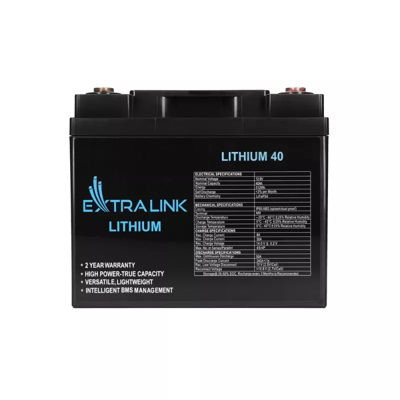 Acumulador Extralink LiFePO4 40AH 12,8 V BMS bateria 40000 mAh