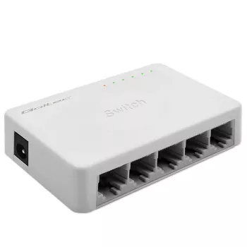 Switch de rede QOLTEC 52247 5 x portas RJ45 1000 Mbit/s Gigabit não gerido