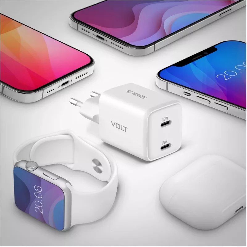 Carregador de parede USB-C YENKEE G35D 2x18W Power Delivery 3.0 3A