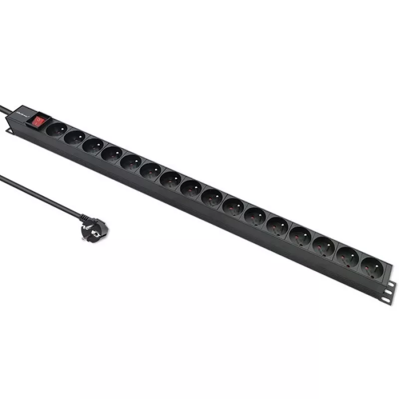 Régua de tomadas para RACK 16A PDU, 16xFRENCH, vertical