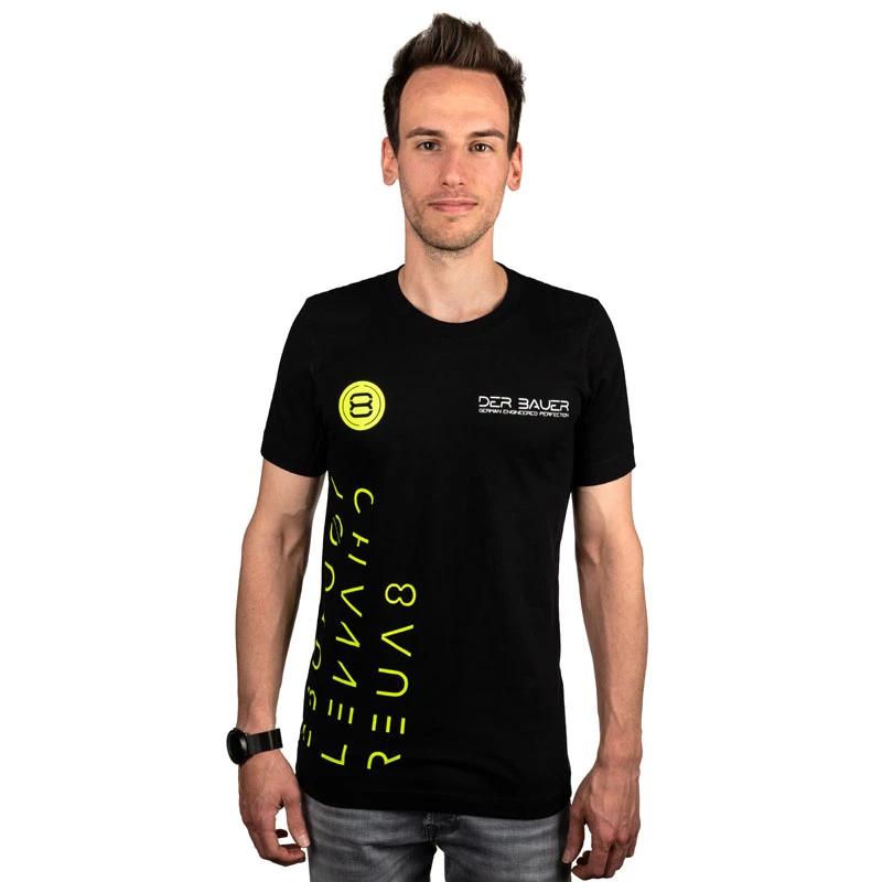 T-shirt der8auer YT-Design tamanho L — decote redondo em algodão, roupa casual