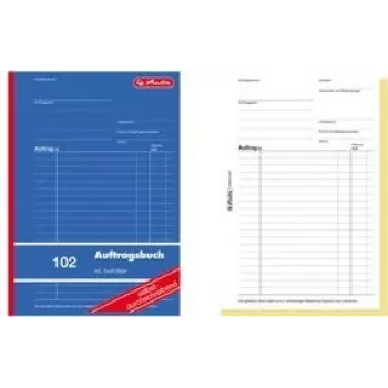 Livro de encomendas Herlitz 880526 A5, 2 x 40 folhas, autocopiativo, FSC