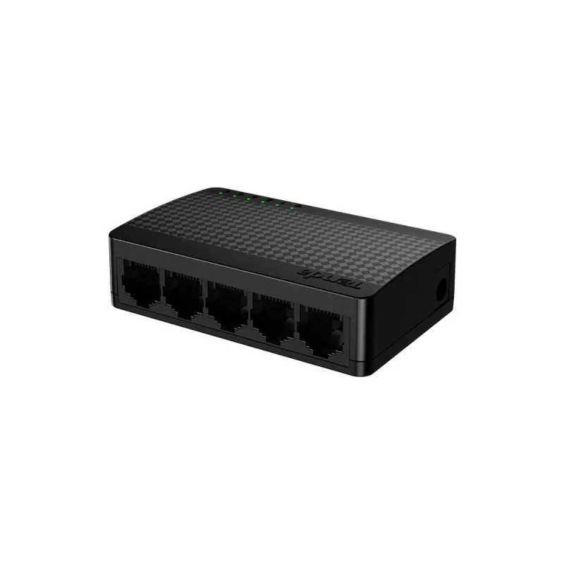 Switch de rede TENDA SG105M — 5 portas Gigabit Ethernet (10/100/1000), preto, montagem em secretária/parede