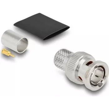 Delock 91773 conector BNC macho de crimpar para RG-11 com tubo termorretrátil adequado