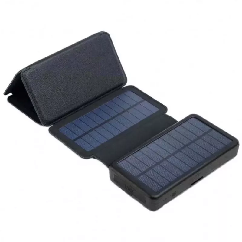 PowerNeed ES20000B painel solar dobrável com power bank, 9 W, 20000 mAh, Li-Poly, 2x USB 2 A, preto