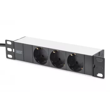 Régua de tomadas de alumínio Digitus DN-95411 3 tomadas de segurança 2 m
