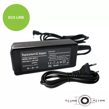 Fonte de alimentação para portátil Acer 45W: 19V, 2,37A
