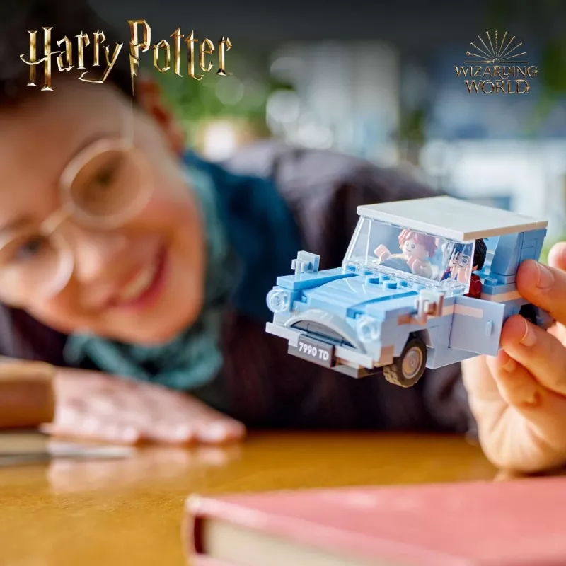 LEGO Harry Potter Ford Anglia voador carro de brinquedo para crianças a partir de 7 anos, rapazes e raparigas, modelo construível com minifigura Ron Weasley e Hedwig