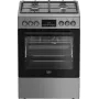Fogão independente a gás-elétrico BEKO FBM62330GXTN 60 cm, placa a gás de 4 queimadores, forno elétrico de 72 l, classe de eficiência energética A