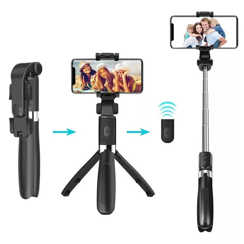 Tripé MEDIA-TECH MT5542 selfie stick 2 em 1 altura ajustável leve