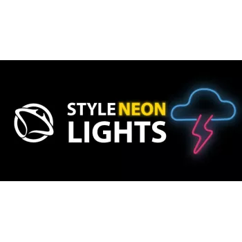 Luz néon MANTA SNL71BL nuvem com relâmpago azul-rosa – letreiro néon LED decorativo