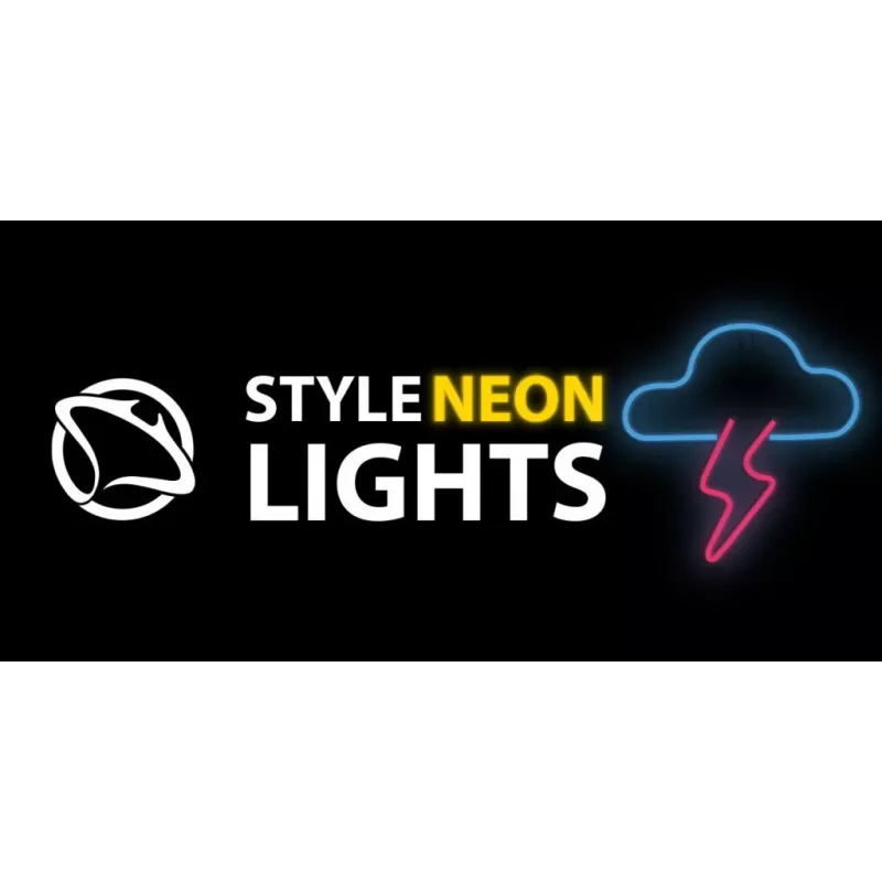 Luz néon MANTA SNL71BL nuvem com relâmpago azul-rosa – letreiro néon LED decorativo