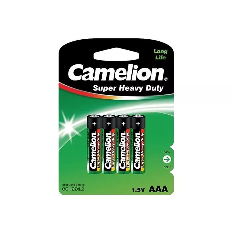 Pilha descartável Camelion R03P-BP4G AAA zinco-carbono