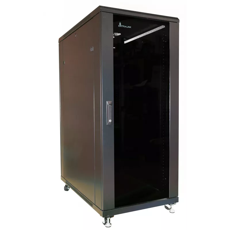Rack autónomo Extralink armário rack 27U 800x800 preto capacidade de carga 600 kg