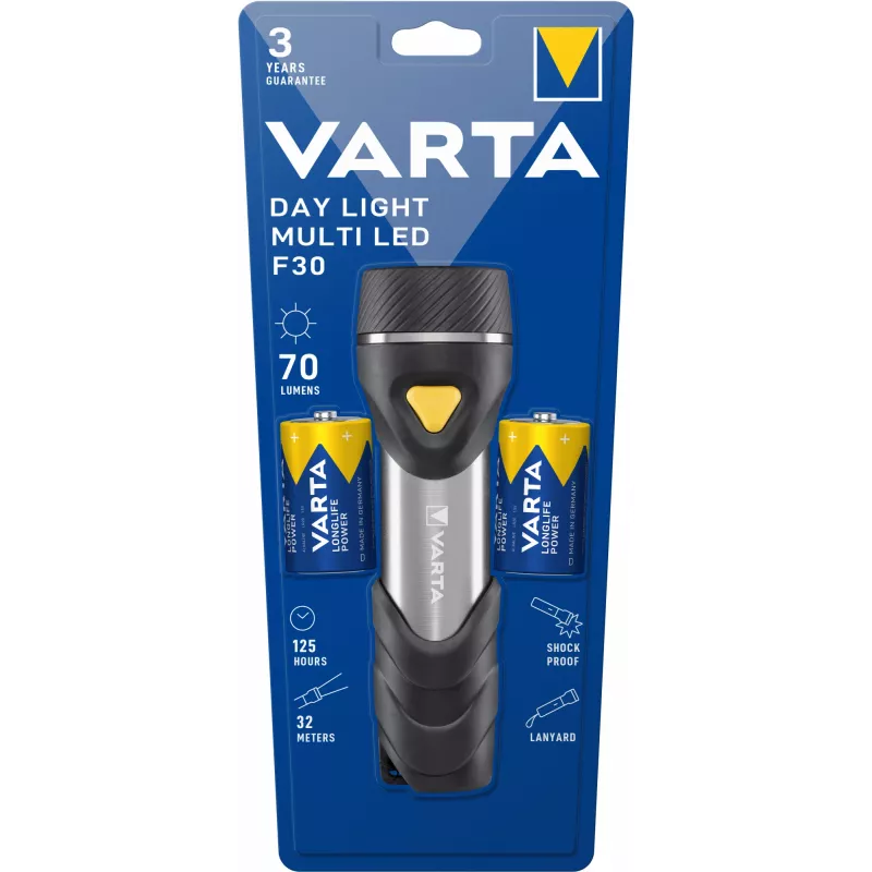 Lanterna de mão Varta Day Light Multi LED F30 preto prateado amarelo